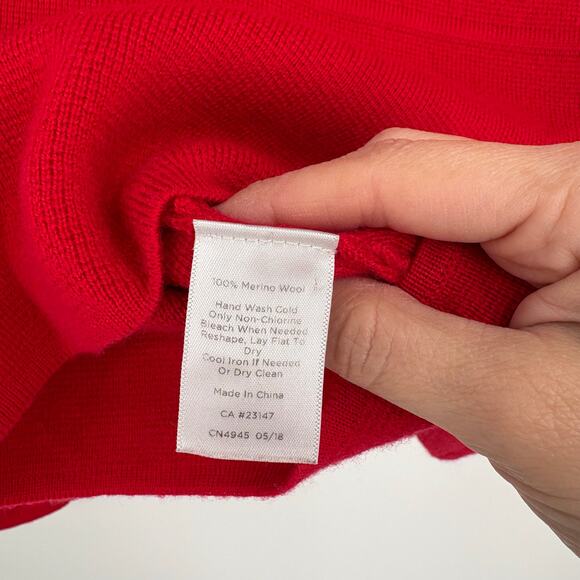 Talbots Petites Red 100% Merino Wool Cardigan Blazer Size LP Business Casual - Picture 7 of 9